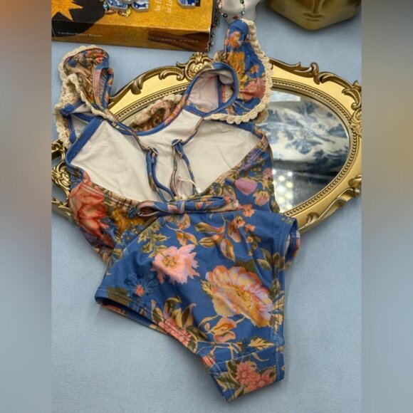 🆕 ZIMMERMANN KIDS 🧿 NWT August Trim Scoop 1PC, Dusty Blue Floral - Sz 2Y - Picture 8 of 13